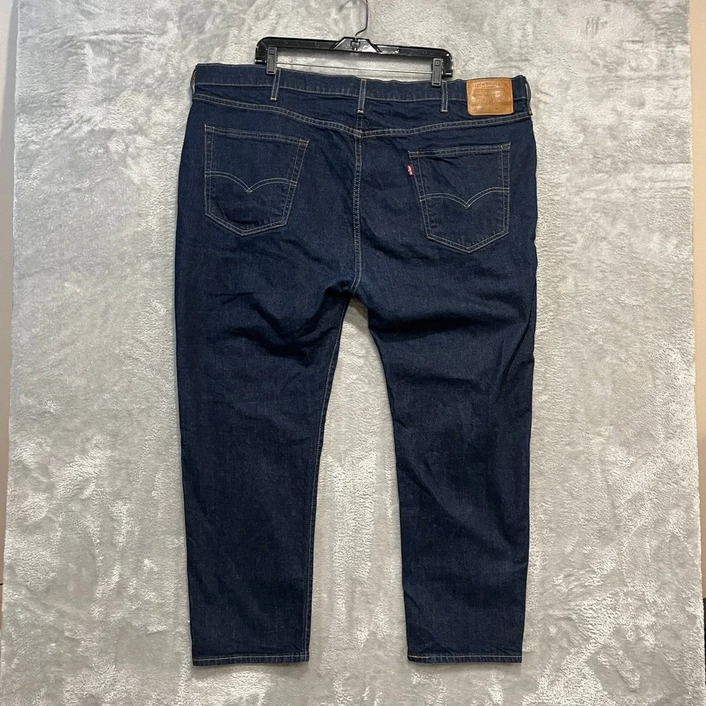 Levi's 502 Taper Jeans Men W48 L30 Dark Indigo Blue Premium Denim